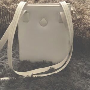 Vintage Colombian Genuine Leather White Crossbody Bag